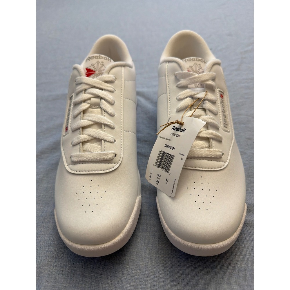 Reebok Princess Women White Sneakers Low Top Trainers 100000101 Size 11